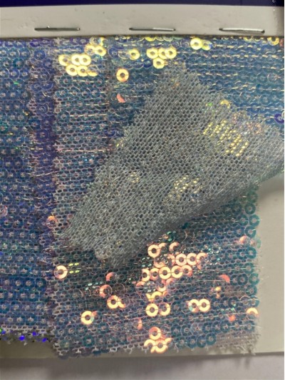 GZ-XP 彈性滌珠片安網閃光布  幅寬：125-130cm  成分：100%滌綸  珠片PET 正面照